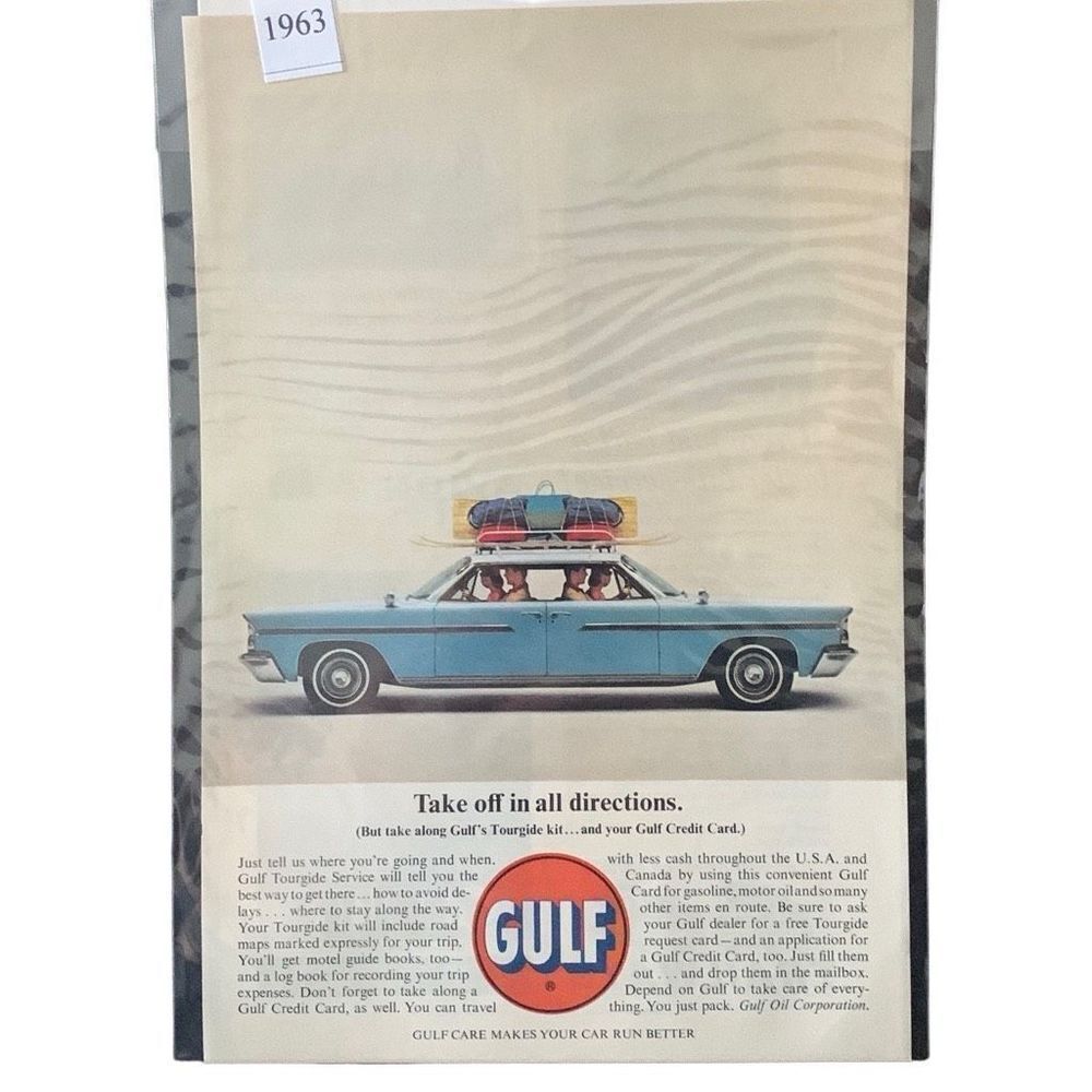 Vintage 1963 Gulf Take Off In All Directions Ad Advertisement